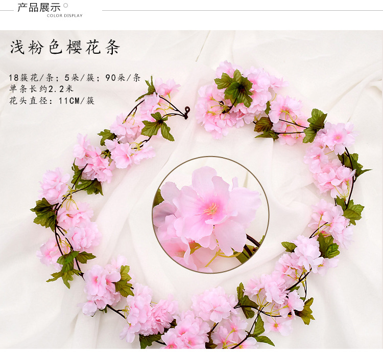 Flower String CrossBorder HANAFUJI Wedding Celebration Living Room Layout Ceiling Fake Flower and Decorative Flower Flower String CrossBorder HANAFUJI Wedding Celebration Living Room Layout Ceiling Fake Flower and Decorative Flower