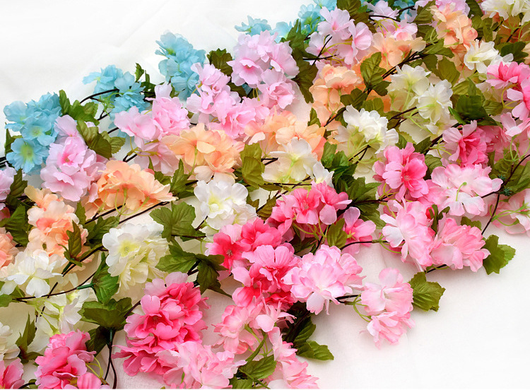 Flower String CrossBorder HANAFUJI Wedding Celebration Living Room Layout Ceiling Fake Flower and Decorative Flower Flower String CrossBorder HANAFUJI Wedding Celebration Living Room Layout Ceiling Fake Flower and Decorative Flower
