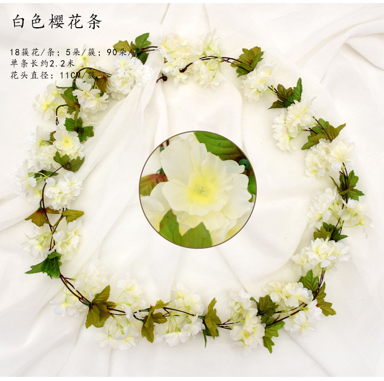 Flower String CrossBorder HANAFUJI Wedding Celebration Living Room Layout Ceiling Fake Flower and Decorative Flower Flower String CrossBorder HANAFUJI Wedding Celebration Living Room Layout Ceiling Fake Flower and Decorative Flower