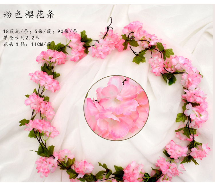 Flower String CrossBorder HANAFUJI Wedding Celebration Living Room Layout Ceiling Fake Flower and Decorative Flower Flower String CrossBorder HANAFUJI Wedding Celebration Living Room Layout Ceiling Fake Flower and Decorative Flower