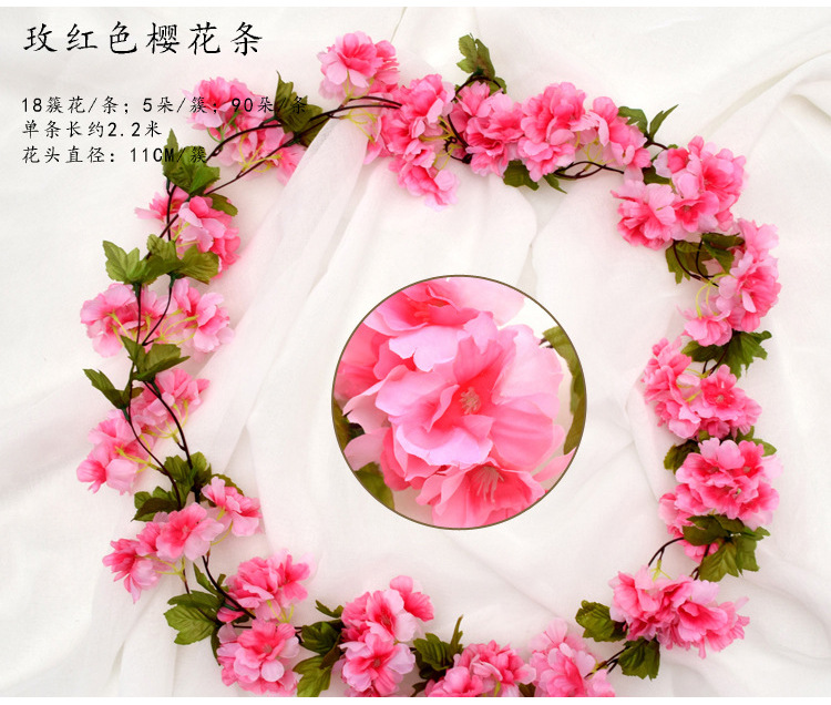 Flower String CrossBorder HANAFUJI Wedding Celebration Living Room Layout Ceiling Fake Flower and Decorative Flower Flower String CrossBorder HANAFUJI Wedding Celebration Living Room Layout Ceiling Fake Flower and Decorative Flower
