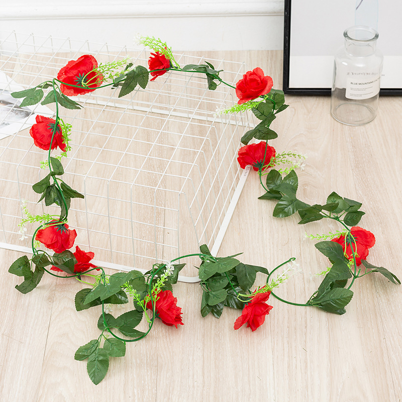 Artificial Flower Peony Rattan 45 Rose Vine Wedding Decorative Suspended Ceiling Wall Hanging Wedding ornaments