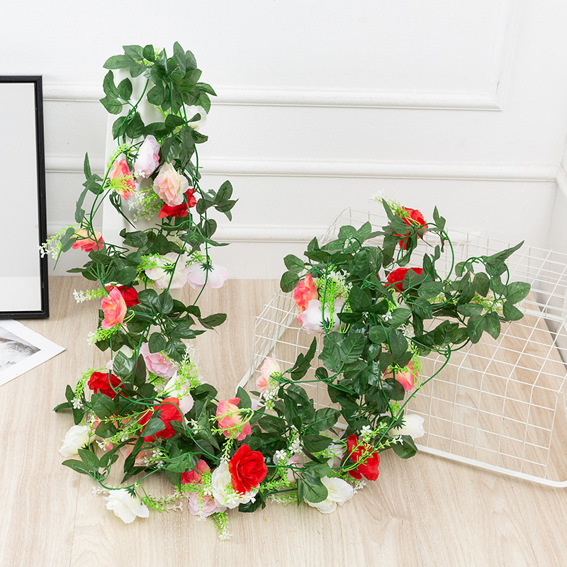 Artificial Flower Peony Rattan 45 Rose Vine Wedding Decorative Suspended Ceiling Wall Hanging Wedding ornaments