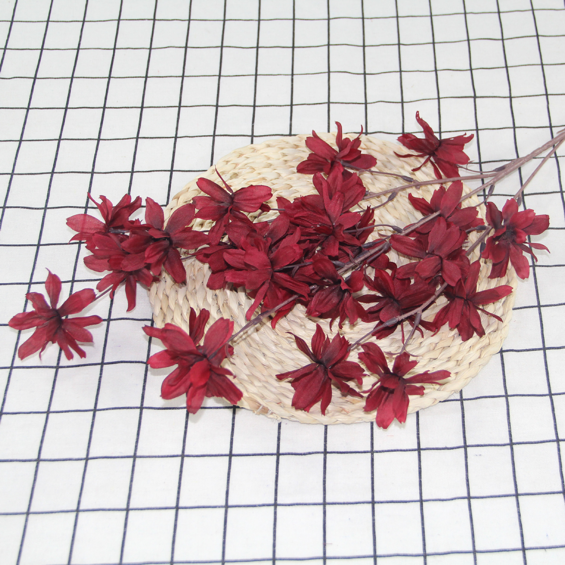 Artificial Flower 3 Fork Heart Happy Flower Wedding Auditorium Hotel Home Decoration Hanging Ceiling Happy Flower Whole
