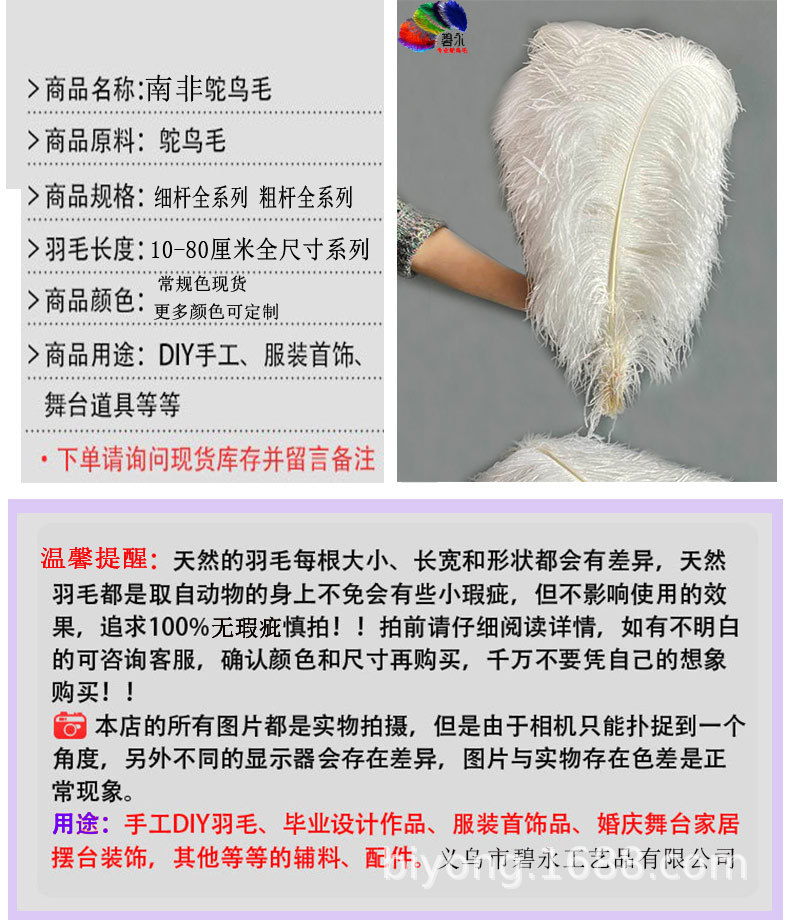 Feather Full Size 10-90cm Full Size Full Color Feather Clothing Accessories Wedding Celebration Decoration Ostrich Hair