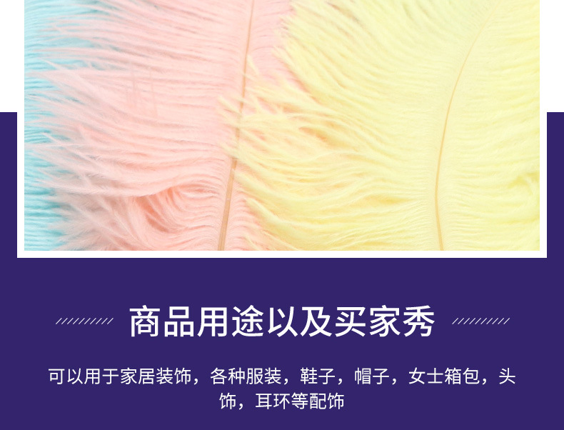 Supply Ostrich Feather 15-20cm Ostrich Feather Decorative Feather Net Red Wall Yiwu in Stock Wholesale Ostrich Hair