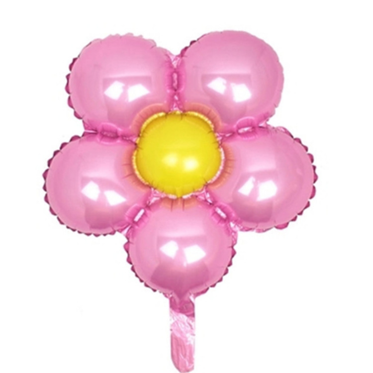 Five Petal Flower Balloon Flower Aluminum Foil Wedding Birthday Arrangement Decoration Party Aluminum Film round Five Petals Balloon Wholesale
