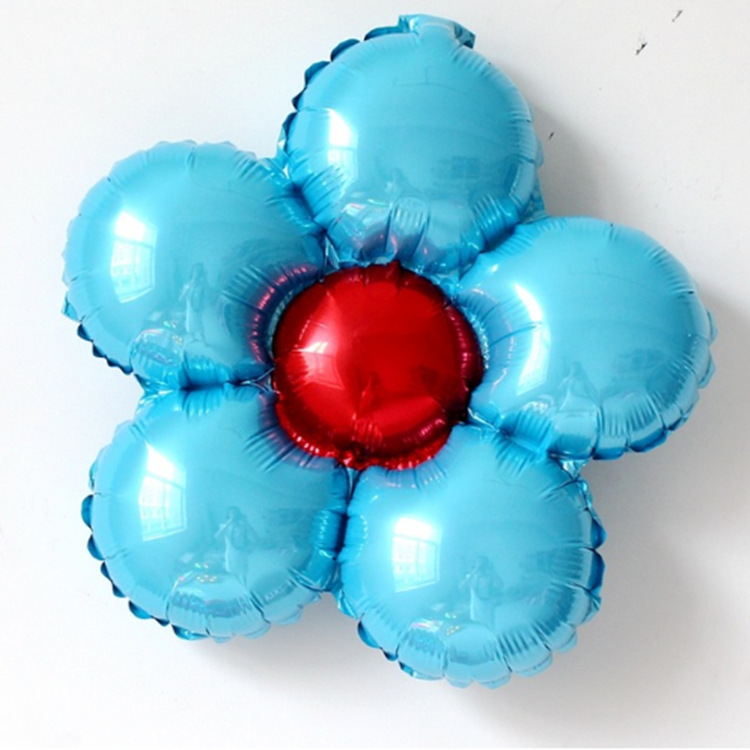 Five Petal Flower Balloon Flower Aluminum Foil Wedding Birthday Arrangement Decoration Party Aluminum Film round Five Petals Balloon Wholesale