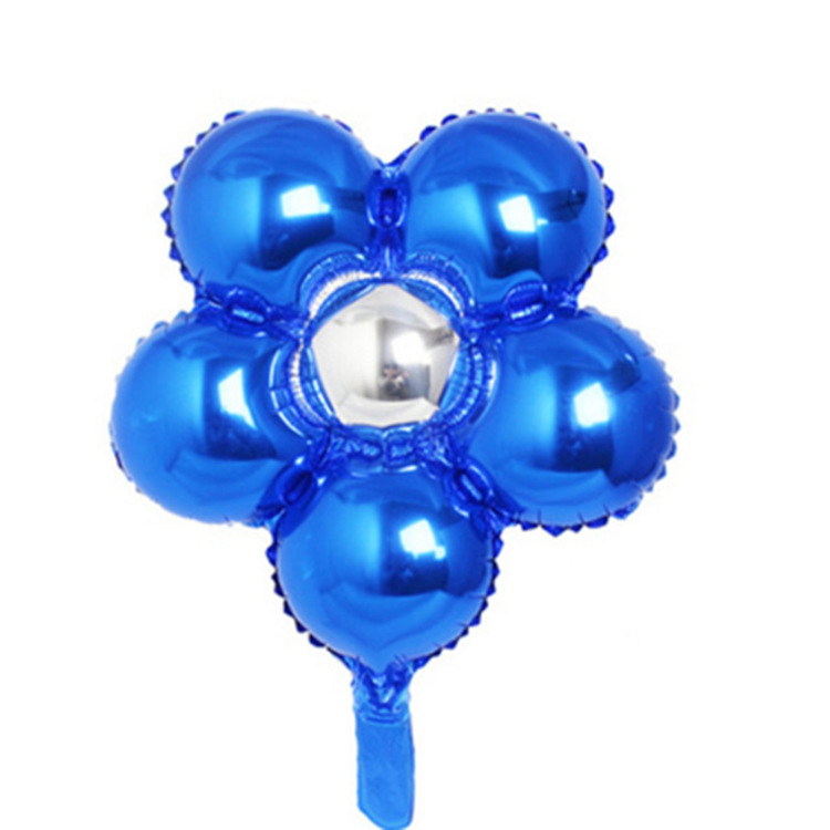 Five Petal Flower Balloon Flower Aluminum Foil Wedding Birthday Arrangement Decoration Party Aluminum Film round Five Petals Balloon Wholesale
