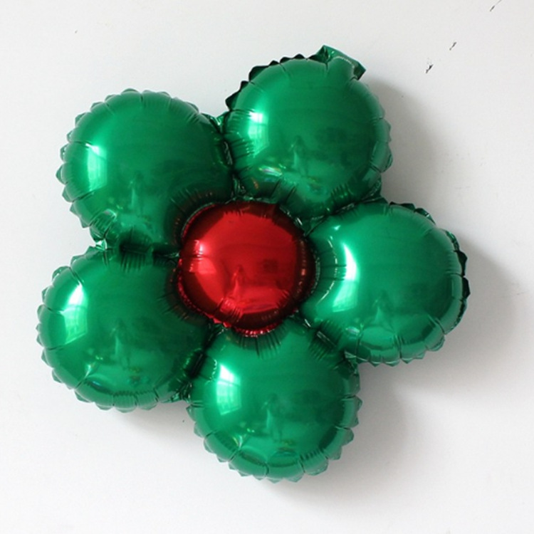 Five Petal Flower Balloon Flower Aluminum Foil Wedding Birthday Arrangement Decoration Party Aluminum Film round Five Petals Balloon Wholesale
