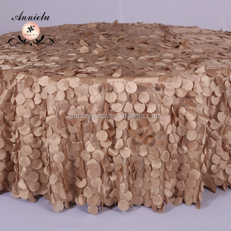Cheap Factory Price Round Petal Wedding Linen Table cloth