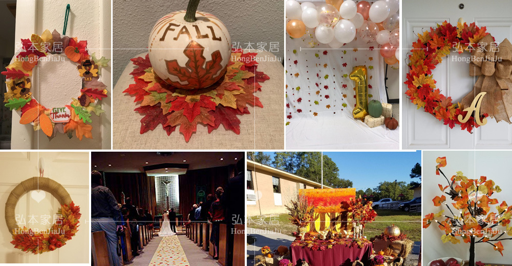 Maple Leaf 8cm Maple Leaf Decoration Autumn Harvest Festival Single Piece Wedding Scene Photo Props Wedding Petal
