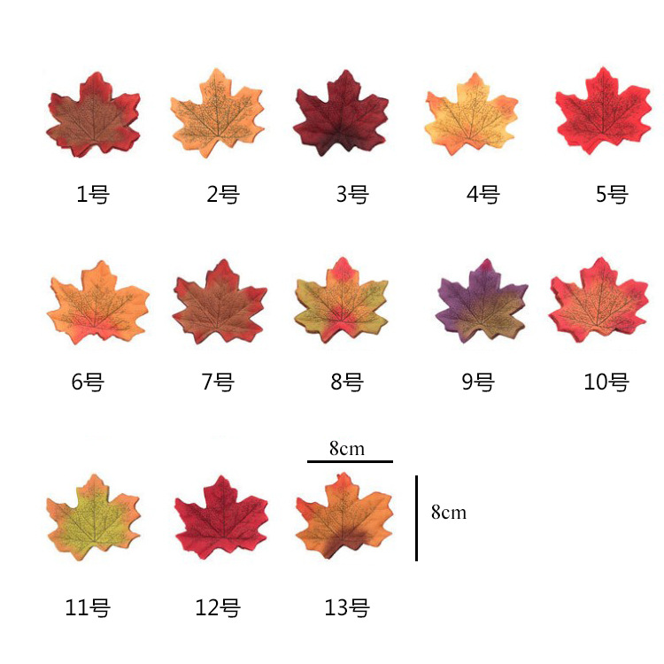Maple Leaf 8cm Maple Leaf Decoration Autumn Harvest Festival Single Piece Wedding Scene Photo Props Wedding Petal