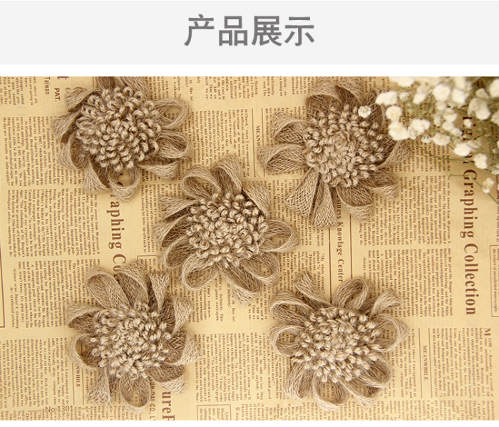 Factory Outlets European and American handmade linen flower Christmas wedding party shoe flower hat Flower