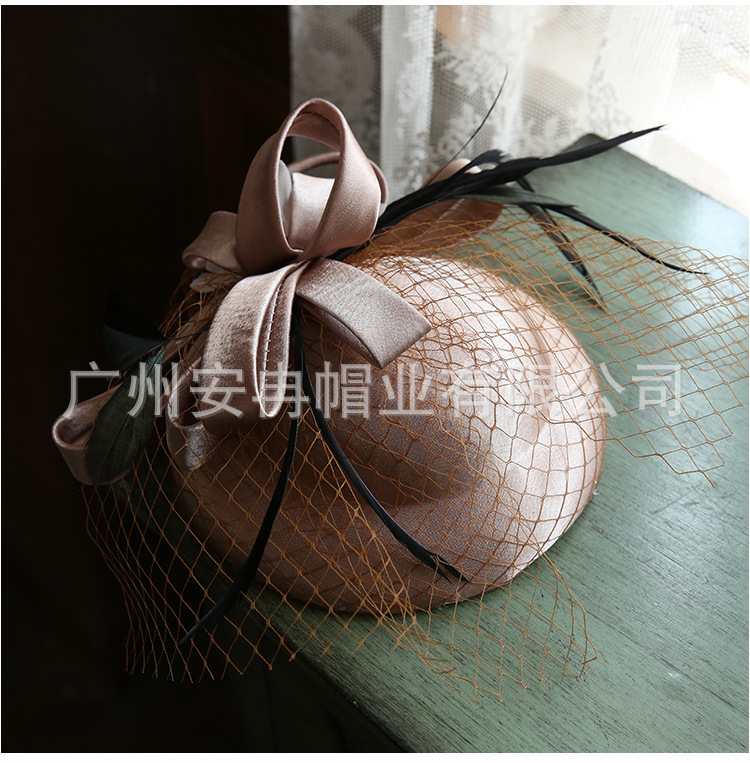 Banquet Billycock Women's 2020 New Mesh Elegant Simple Wedding Hat