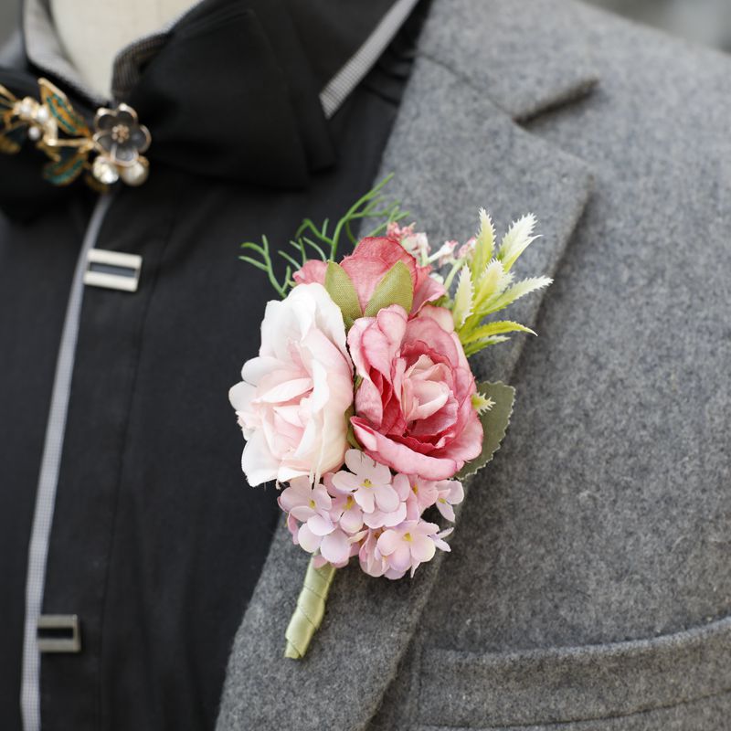 Style European Bride Bridesmaid Wedding Wrist Flower Groom Groomsman Corsage Shoes and Hat Decoration Floral Decorations