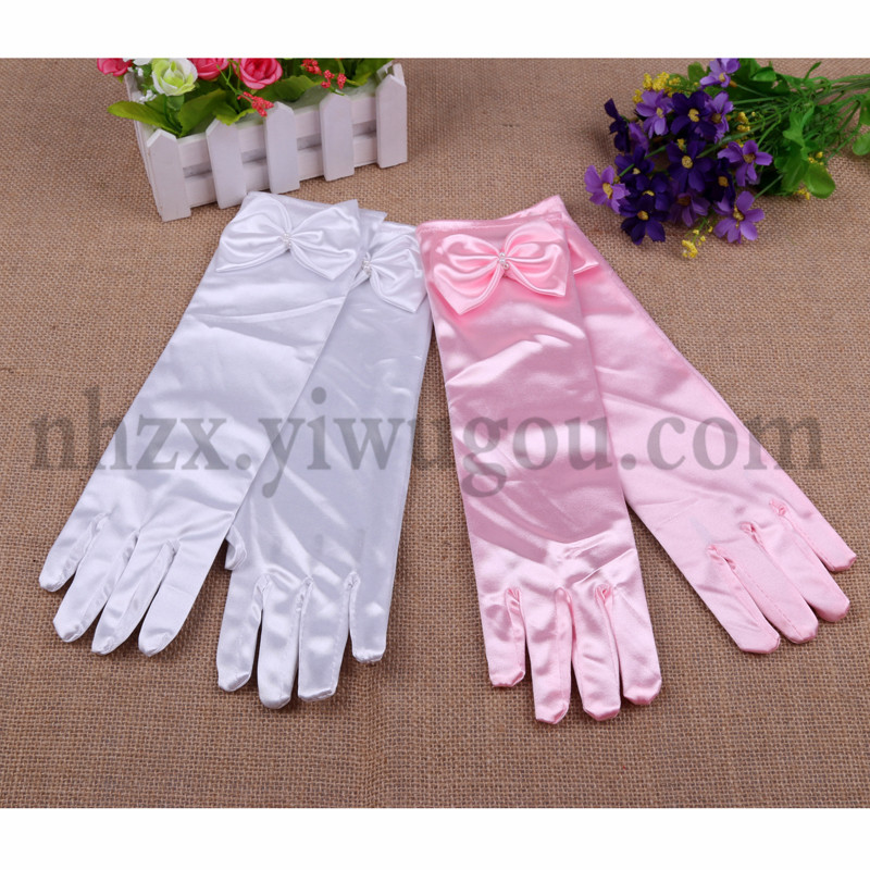 A long section of kindergarten children dancing long gloves Satin Wedding Gloves