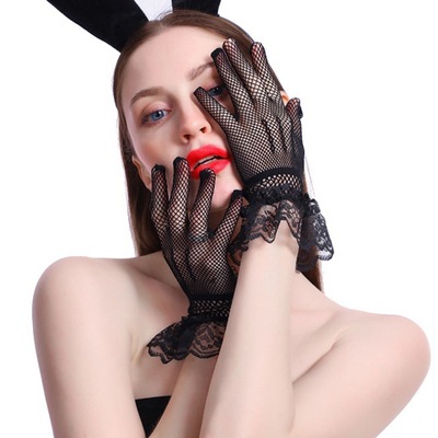 Cross-Border Bridal Wedding Gloves Fishnet Bow Wedding Dress and Cheongsam Gloves Elastic Hollow Wedding Gloves Cross-Border Bridal Wedding Gloves Fishnet Bow Wedding Dress and Cheongsam Gloves Elastic Hollow Wedding Gloves