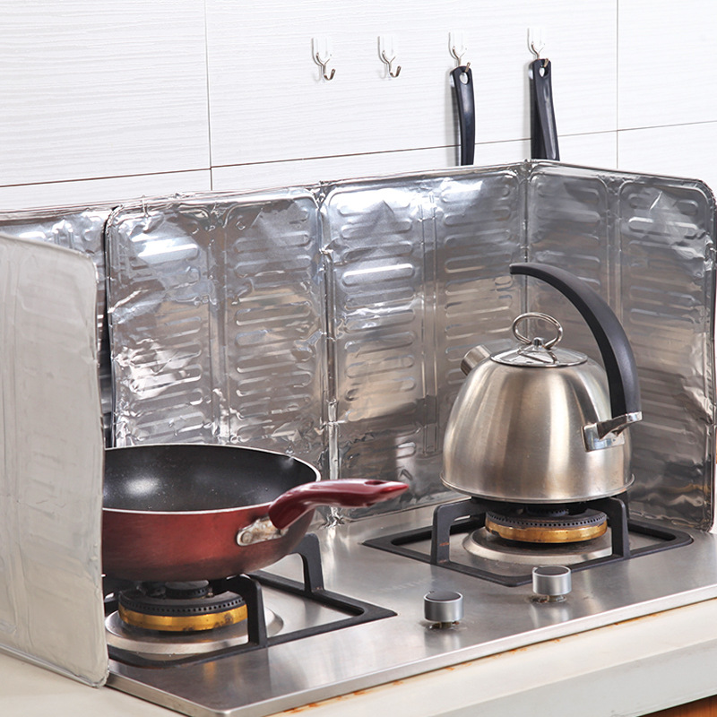 Aluminum Foil Oil Separator Oil Separation Paper Kitchen Supplies Gas Stove Anti-Oil Splash Baffle Oil-Proof Insulation Paper Oil Baffle Plate