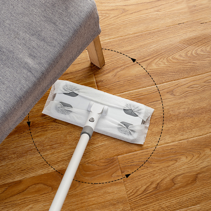 Processing Customized Static Dust-Removal Paper Disposable Mop Lazy Hand-Free Aluminum Plate Flat Mop Glass Household