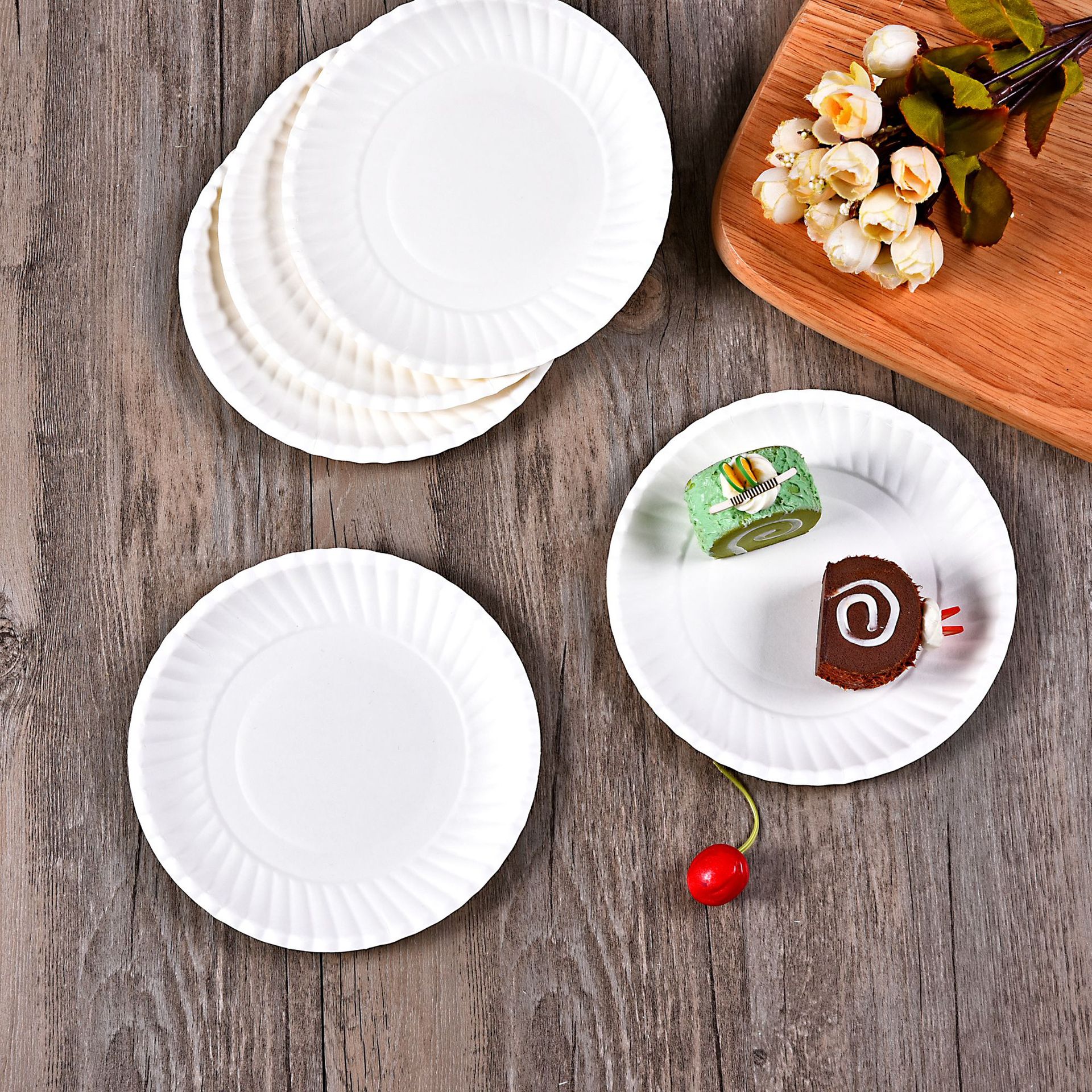 Degradable Disposable Paper Plate for Cake Party round Disposable Paper Plate Birthday Cake Barbecue Plate Wholesale Degradable Disposable Paper Plate for Cake Party round Disposable Paper Plate Birthday Cake Barbecue Plate Wholesale