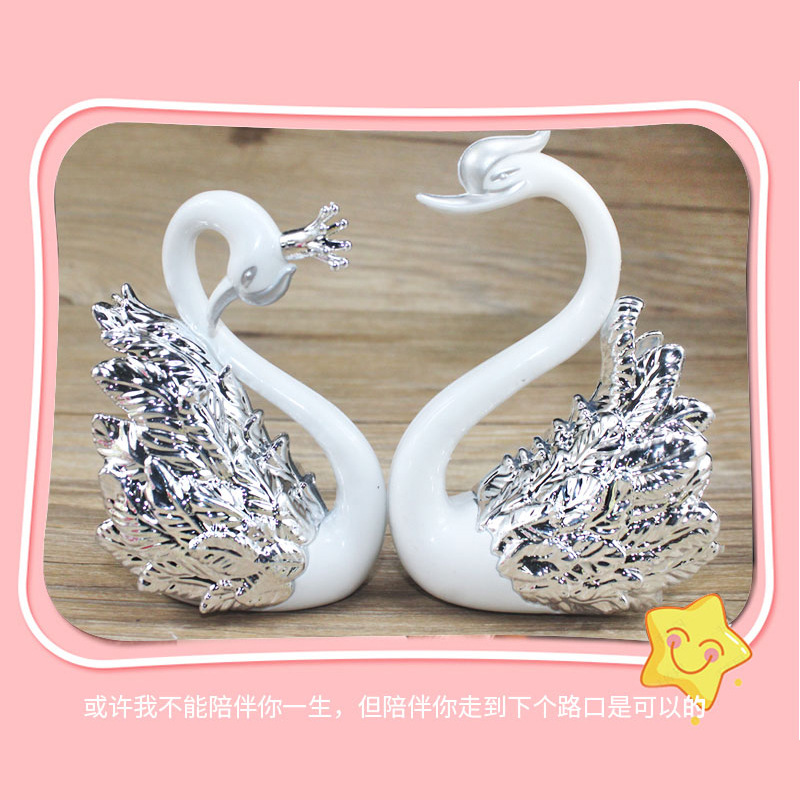 Crown Swan Romantic Love Valentine&#039;s Day Flamingo Birthday Cake Wedding Dessert Bar Decoration Decoration Wedding Swan