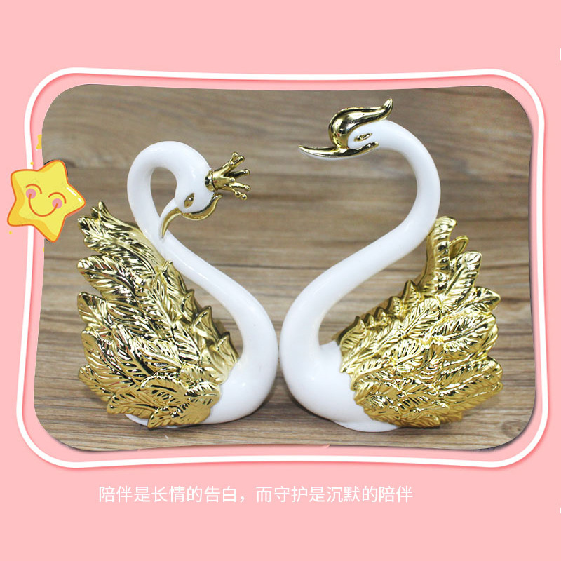 Crown Swan Romantic Love Valentine&#039;s Day Flamingo Birthday Cake Wedding Dessert Bar Decoration Decoration Wedding Swan