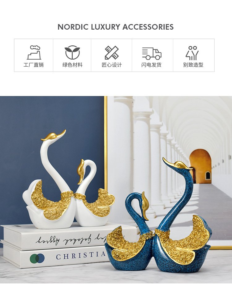 Factory Direct Sales Resin Crafts European Couple Swan Creative Decoration Home Wine Cabinet Decorations Wedding Gifts Factory Direct Sales Resin Crafts European Couple Swan Creative Decoration Home Wine Cabinet Decorations Wedding Gifts