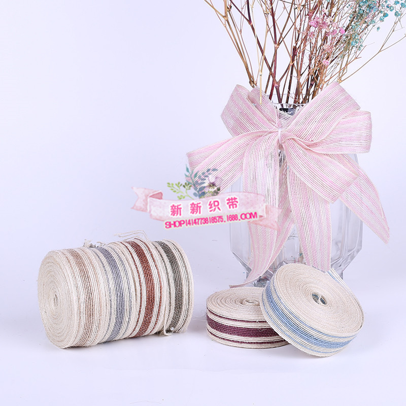 Creative Ribbon Yarn-Dyed Hemp Rope Ribbon Jute Rope Bridal Bouquet Decorative Hemp Belt