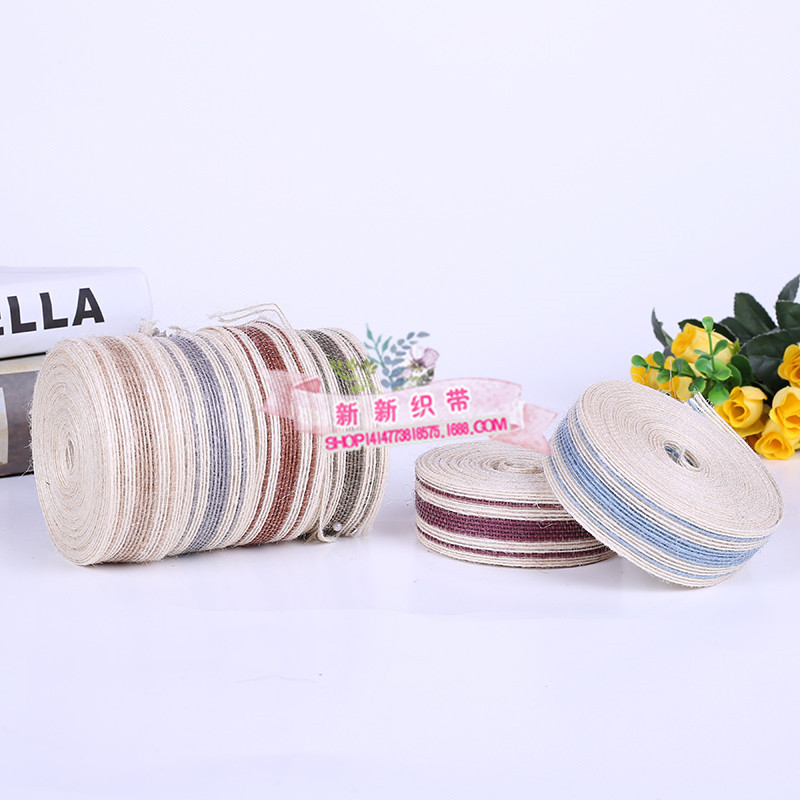 Creative Ribbon Yarn-Dyed Hemp Rope Ribbon Jute Rope Bridal Bouquet Decorative Hemp Belt