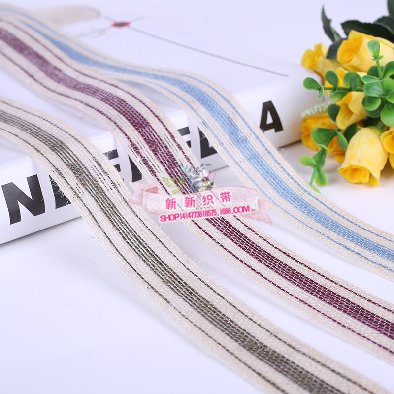 Creative Ribbon Yarn-Dyed Hemp Rope Ribbon Jute Rope Bridal Bouquet Decorative Hemp Belt