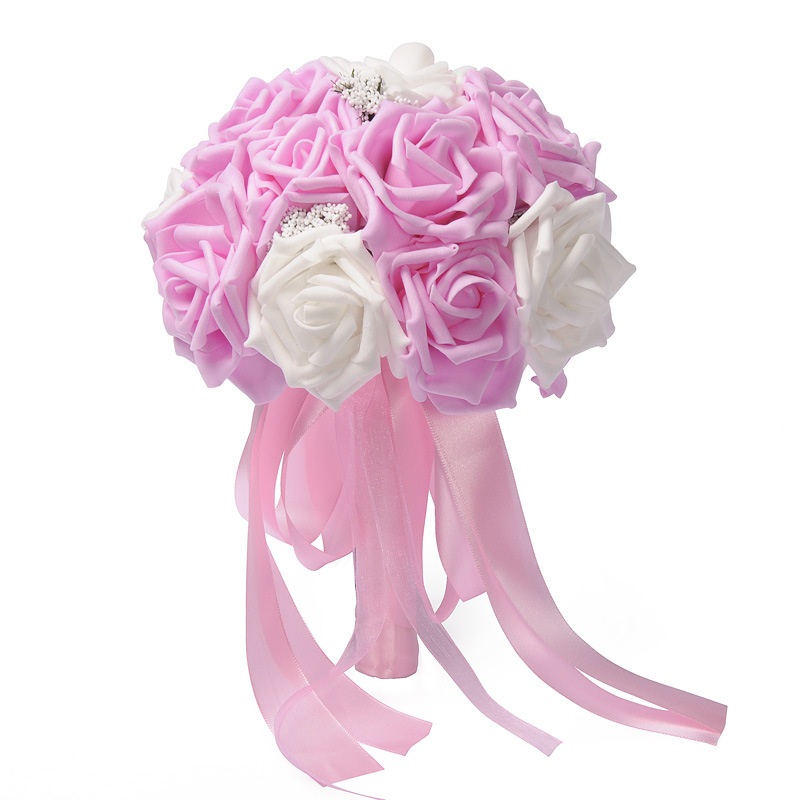 Western-Style Wedding Supplies Bridal Bouquet Korean PE Foam Simulation Bouquet Wedding Bouquet Holder Support Customization