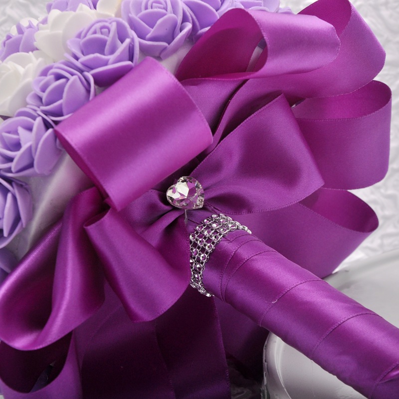 Aliexpress sales bridal bouquet candy color PE rose bridesmaid bouquet support customization