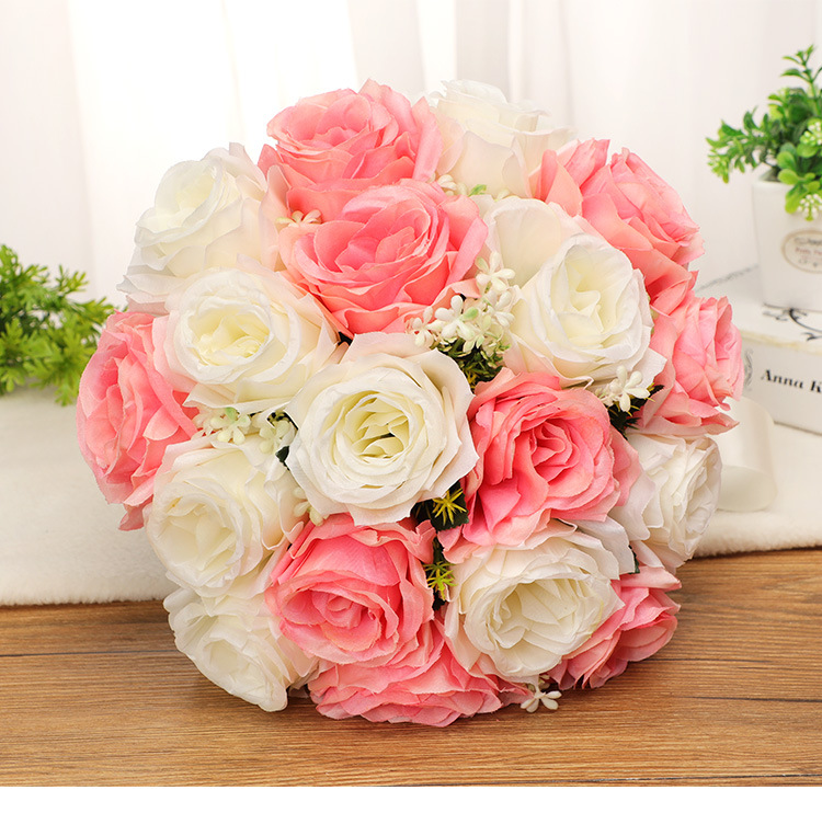 Bridal Bouquet Artificial/Fake Flower Bride and Bridesmaid Wedding Bridal Gown Photography Props Home Desktop Props Ornamental Flower
