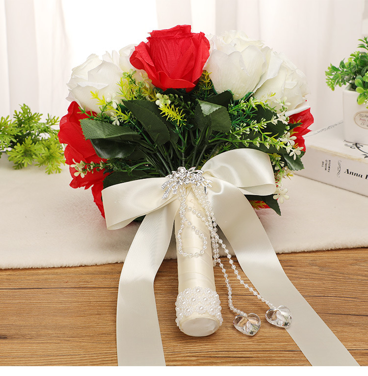 Bridal Bouquet Artificial/Fake Flower Bride and Bridesmaid Wedding Bridal Gown Photography Props Home Desktop Props Ornamental Flower