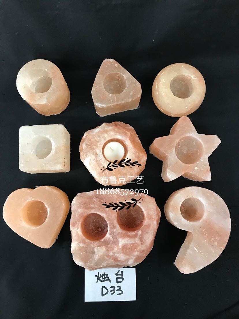 Candleholder Himalaya Crystal Salt stone candlestick