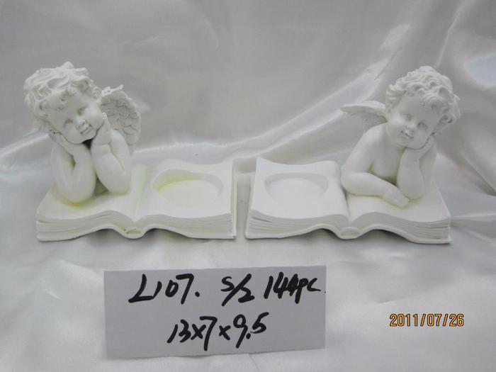 Double Angel candleholder resin bust ornament crafts Double Angel candleholder resin bust ornament crafts