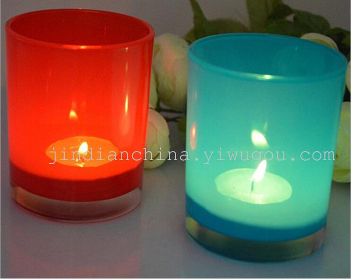Christmas glass candleholder spray color glass candle cups-glass handicrafts wholesale bar, wrought iron candle holder Christmas glass candleholder spray color glass candle cups-glass handicrafts wholesale bar, wrought iron candle holder