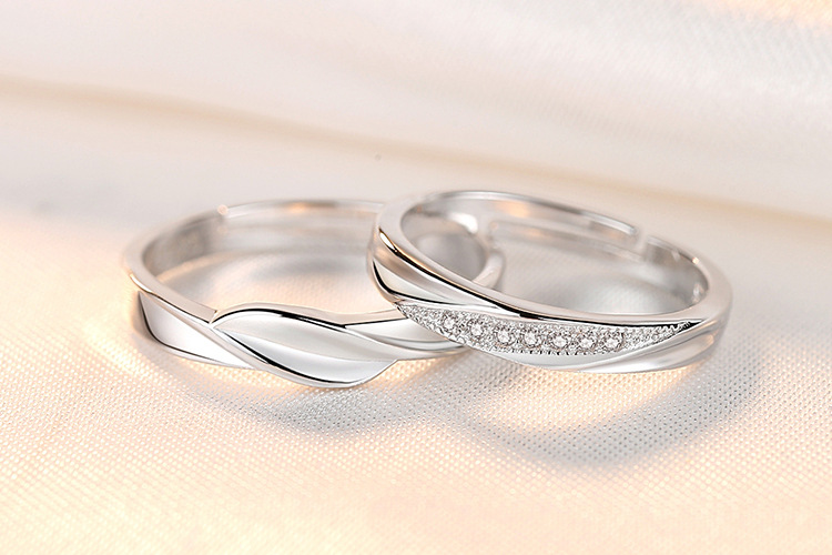 Couple Ring Men and Women Couple Rings Simulation Diamond Ring Open Zircon Ring Classic Ring Wholesale Jewelry Factory TikTok