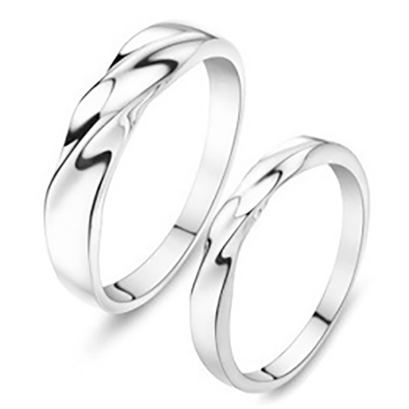 Couple Ring Pair Men and Women Simple Fashion Temperament Korean Style Crown Zircon Couple Rings Opening Wedding Simulation Diamond Ring