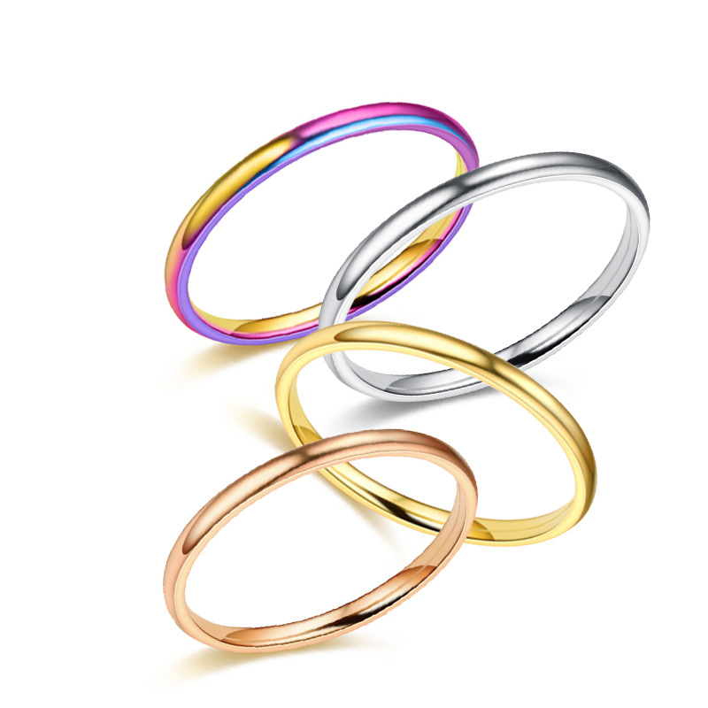 Jeweled Rose Gold Cold Wind Couple Couple Rings Internet Celebrity Titanium Steel Ring Fashion Manufacturer Couple Rings
