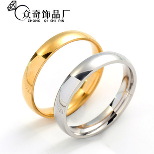 Jeweled Rose Gold Cold Wind Couple Couple Rings Internet Celebrity Titanium Steel Ring Fashion Manufacturer Couple Rings