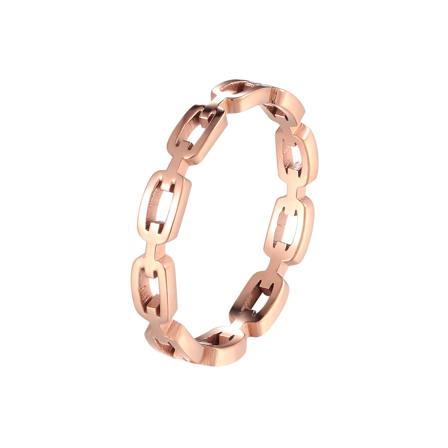 Jeweled Rose Gold Cold Wind Couple Couple Rings Internet Celebrity Titanium Steel Ring Fashion Manufacturer Couple Rings