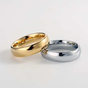 Cross-Border E-Commerce Hot Sale Simple Stainless Steel Glossy 6mm Arc Titanium Steel Ring European and American/Korean Couple Rings Ring