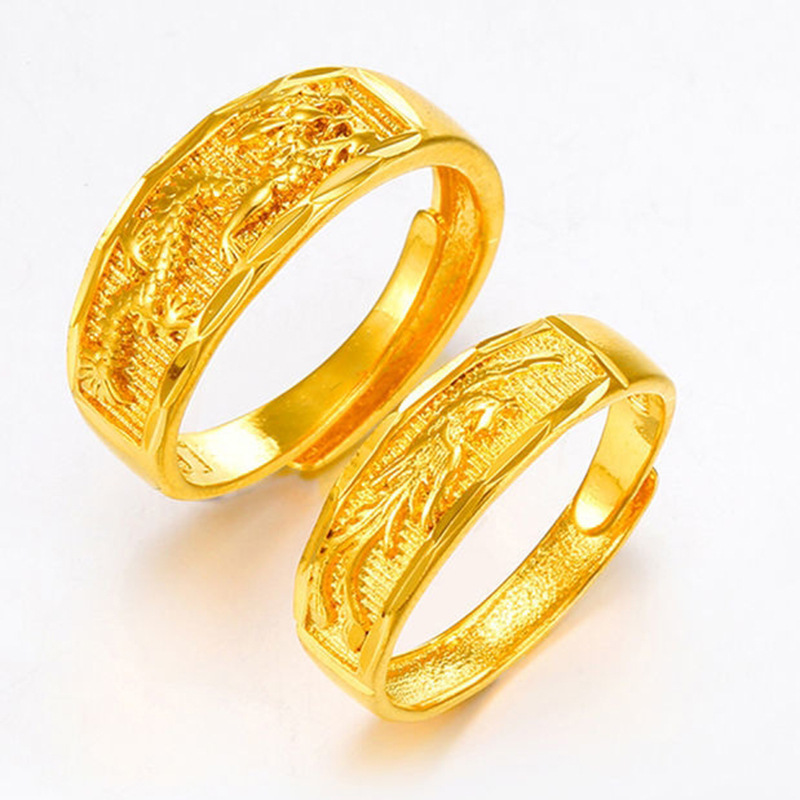 Vietnam Placer Gold Meteor Shower Couple Rings Brass Gold Plated Starry Ring Couple Fashion Ring Factory Direct Supply