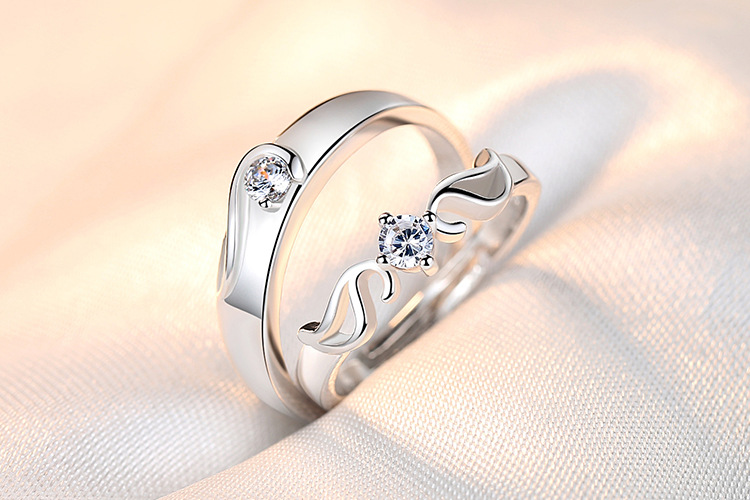 Women Couple Rings Simulation Diamond Ring Open Zircon Ring Classic Ring Wholesale Jewelry Factory TikTok Couple Rings