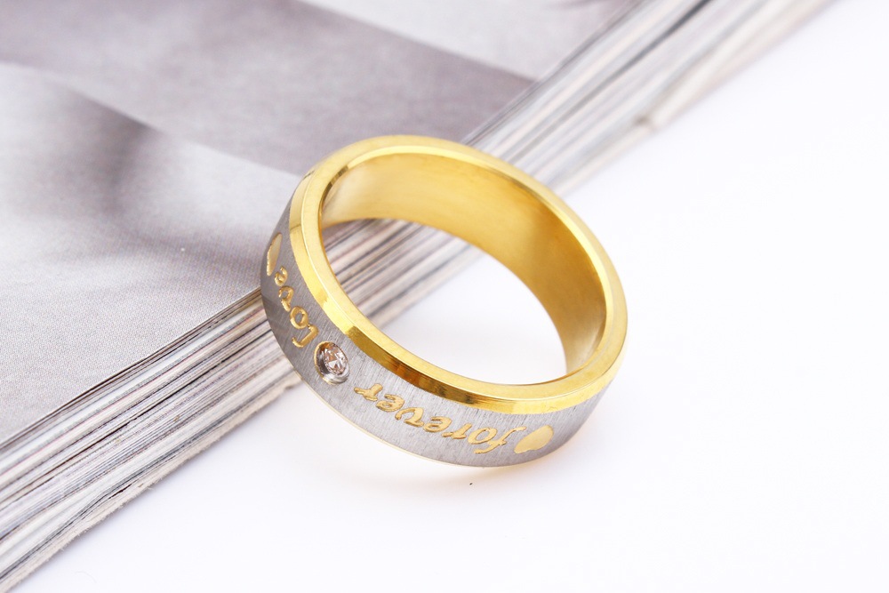 Cross-Border Factory Ornament Wholesale Fashion Romantic Couple Ring Couple Rings Titanium Steel Ring Stainless Steel Accessories