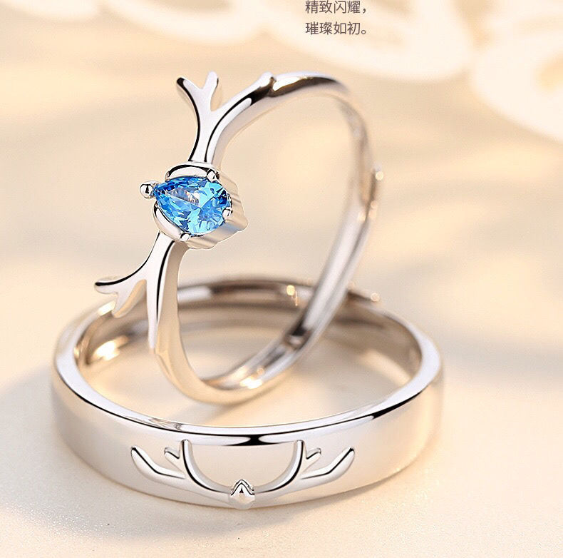 Yilu Has You 925 Silver Couple Ring Fashion Simple Female Male Pair Couple Rings Valentine's Day Open Ring