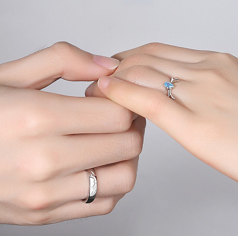 Yilu Has You 925 Silver Couple Ring Fashion Simple Female Male Pair Couple Rings Valentine's Day Open Ring