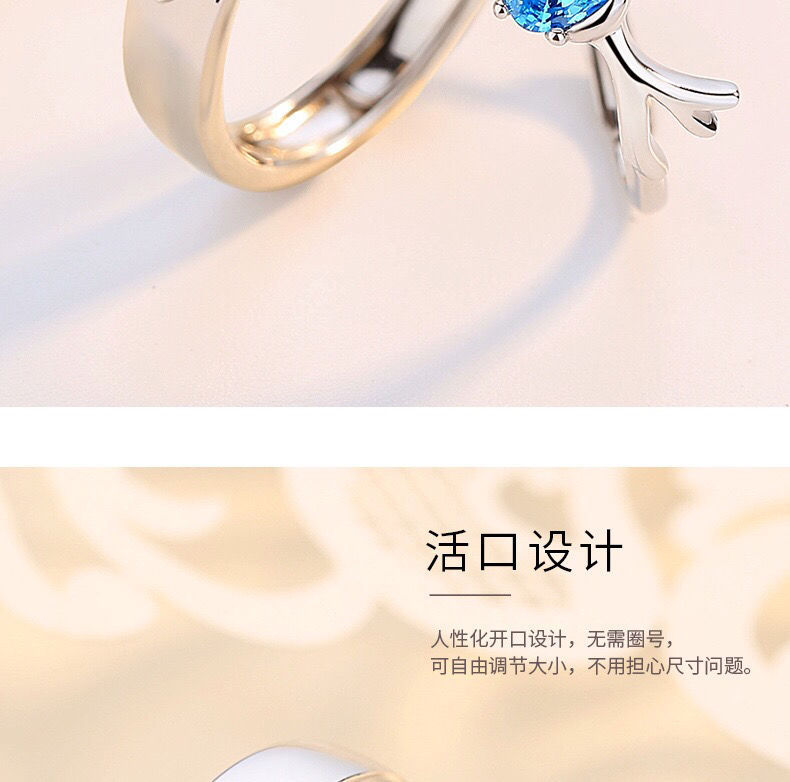 Yilu Has You 925 Silver Couple Ring Fashion Simple Female Male Pair Couple Rings Valentine's Day Open Ring